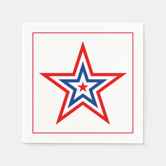 Vierde juli: Patriottisch Papier Napkins Servet (Voorkant)