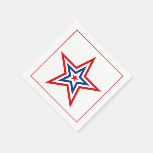 Vierde juli: Patriottisch Papier Napkins Servet (Hoek)