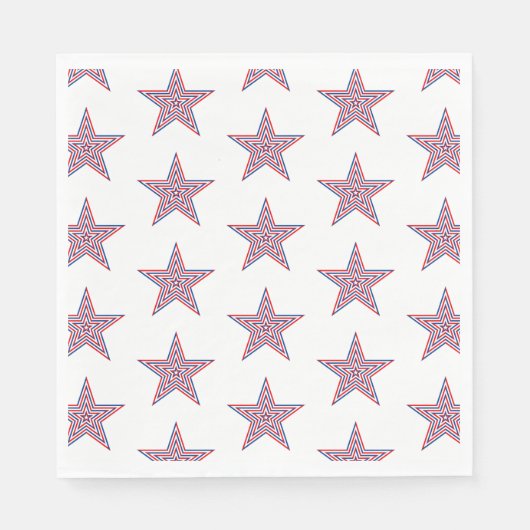 Vierde juli: Patriottisch Papier Napkins Servet (Voorkant)