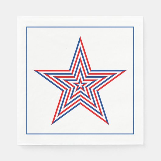 Vierde juli: Patriottisch Papier Napkins Servet (Voorkant)
