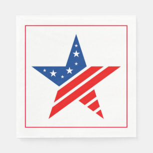 Vierde juli: Patriottisch Papier Napkins Servet