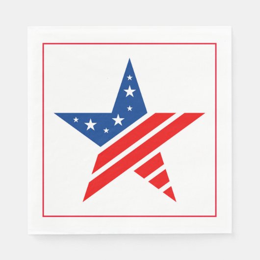Vierde juli: Patriottisch Papier Napkins Servet (Voorkant)