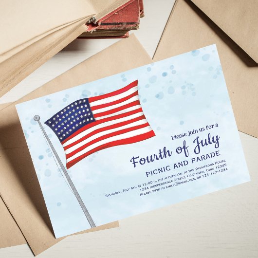 Vierde juli Patriottisch Rood Wit en Blauw Custom Briefkaart