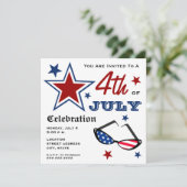 Vierde juli Patriottische Amerikaanse vlag zonnebr Kaart (Staand voorkant)