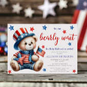 Vierde juli patriottische bearly wacht baby shower kaart