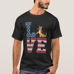 Vierde juli patriottische liefde Duitse herdershon T-shirt