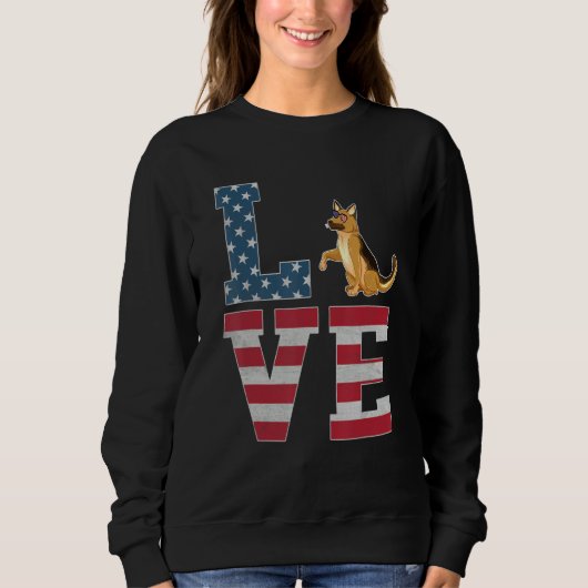 Vierde juli patriottische liefde Duitse herdershon Trui (Voorkant)
