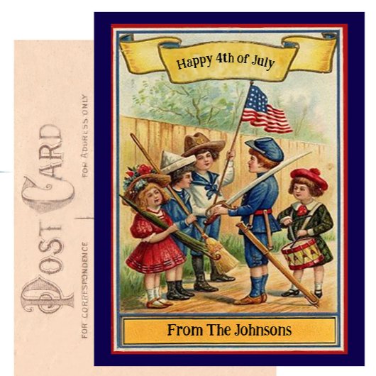  Vierde Juli Patriottische Naam Briefkaart
