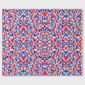 Vierde juli Patriottische rode witte en blauwe ste Cadeaupapier (Vlak)