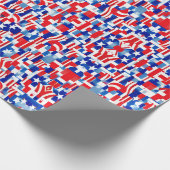 Vierde juli Patriottische rode witte en blauwe ste Cadeaupapier (Hoek)