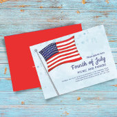 Vierde juli Patriottische rode witte en blauwe vla Kaart