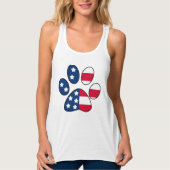 Vierde juli patriottische sterren en Stripes Paw-a Tanktop (Voorkant)