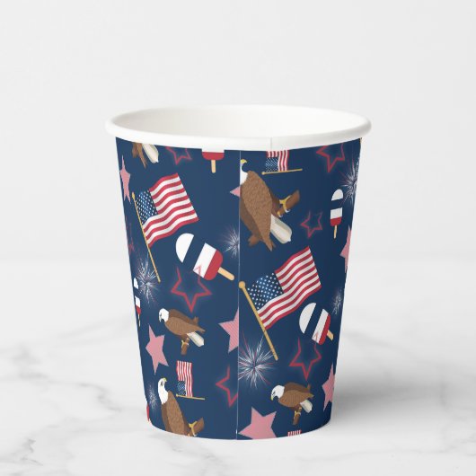Vierde juli patroon papieren bekers (Rechts)