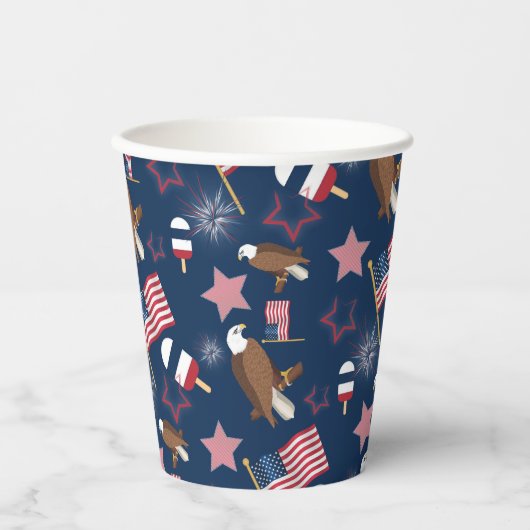 Vierde juli patroon papieren bekers (Voorkant)