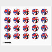 Vierde juli Peace Love USA Ronde Sticker (Vel)