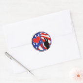 Vierde juli Peace Love USA Ronde Sticker (Envelop)