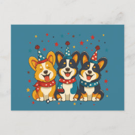Vierde juli Pembroke Welsh Corgi Dogs Briefkaart