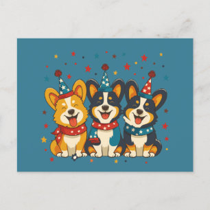 Vierde juli Pembroke Welsh Corgi Dogs Briefkaart