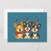 Vierde juli Pembroke Welsh Corgi Dogs Briefkaart (Voorkant / Achterkant)