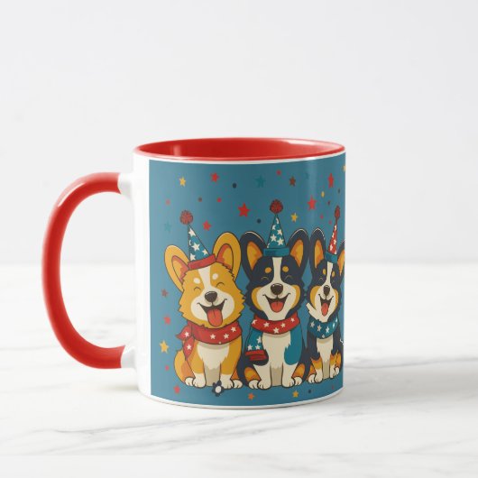 Vierde juli Pembroke Welsh Corgi Dogs Mok (Links)