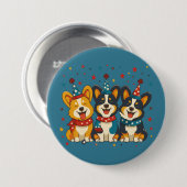 Vierde juli Pembroke Welsh Corgi Dogs Ronde Button 7,6 Cm (Voorkant /achterkant)