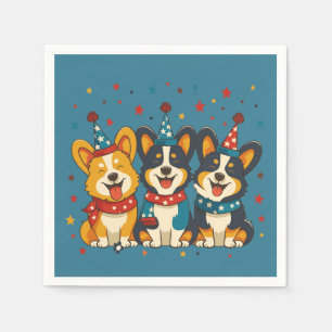 Vierde juli Pembroke Welsh Corgi Dogs Servet
