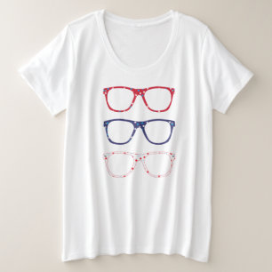 Vierde juli plus T-shirt formaat