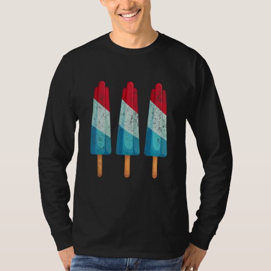 Vierde juli Populaire ijskreeft Rood Blauw Amer T-shirt (Voorkant)