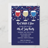 Vierde juli: Rode Wijn en Blauwe Partij Kaart (Voorkant)