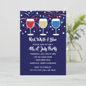 Vierde juli: Rode Wijn en Blauwe Partij Kaart (Staand voorkant)