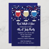 Vierde juli: Rode Wijn en Blauwe Partij Kaart (Voorkant / Achterkant)