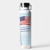 Vierde juli Rode Witte Blauwe Waterverf Waterfles (Achterkant)