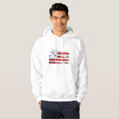Vierde juli rode, witte en blauwe vlag patriot Hoo Hoodie (Voorkant volledig)