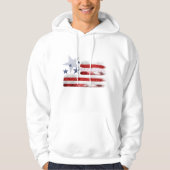 Vierde juli rode, witte en blauwe vlag patriot Hoo Hoodie (Voorkant)