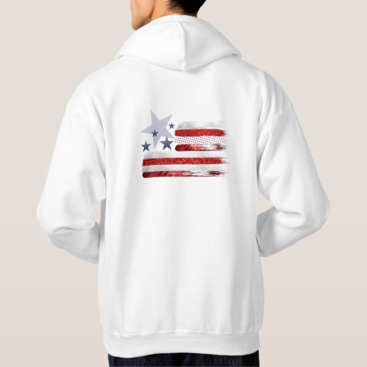 Vierde juli rode, witte en blauwe vlag patriot Hoo Hoodie (Achterkant)