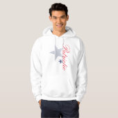 Vierde juli rode, witte en blauwe vlag patriot Hoo Hoodie (Voorkant volledig)
