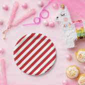 Vierde juli Rode Witte Stripes Borden Papieren Bordje (Feest)