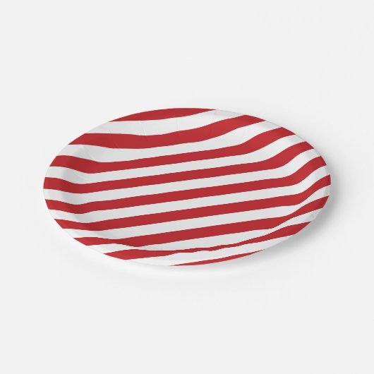 Vierde juli Rode Witte Stripes Borden Papieren Bordje (Gekanteld)