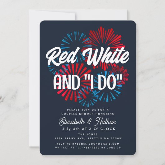 Vierde juli Rood White en ik doe koppels schokdemp Kaart (Voorkant)