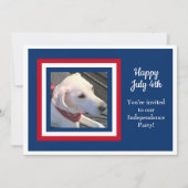 Vierde juli Rood Wit Blauw Foto Uitnodiging (Voorkant)