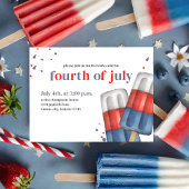 Vierde Juli Rood Wit en Blauw Zomerijsje Briefkaart