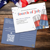 Vierde Juli Rood Wit en Blauw Zomerijsje Briefkaart