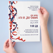Vierde juli Rood Witte en Blauwe Ribbons en Sterre Flyer (Hand)