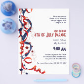 Vierde juli Rood Witte en Blauwe Ribbons en Sterre Flyer (Enkel)