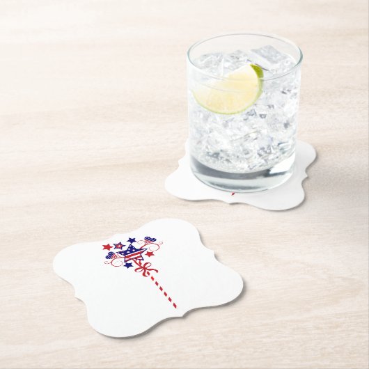 Vierde juli spannend kartonnen onderzetters (Insitu)