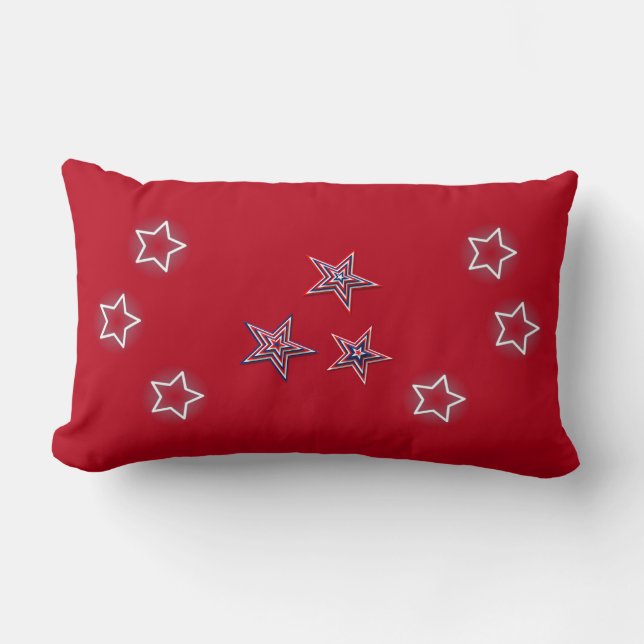 Vierde juli Stars Red Kussen (Voorkant)