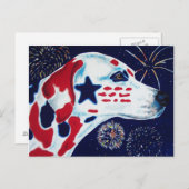 Vierde Juli Ster Spangled Dalmatische Briefkaart (Voorkant / Achterkant)