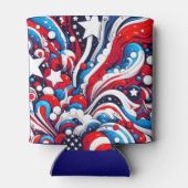 Vierde juli | Sterren en strepen gepersonaliseerd Blikjeskoeler (Achterkant)