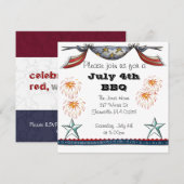 Vierde juli Uitnodiging (Voorkant / Achterkant)