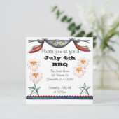 Vierde juli Uitnodiging (Staand voorkant)